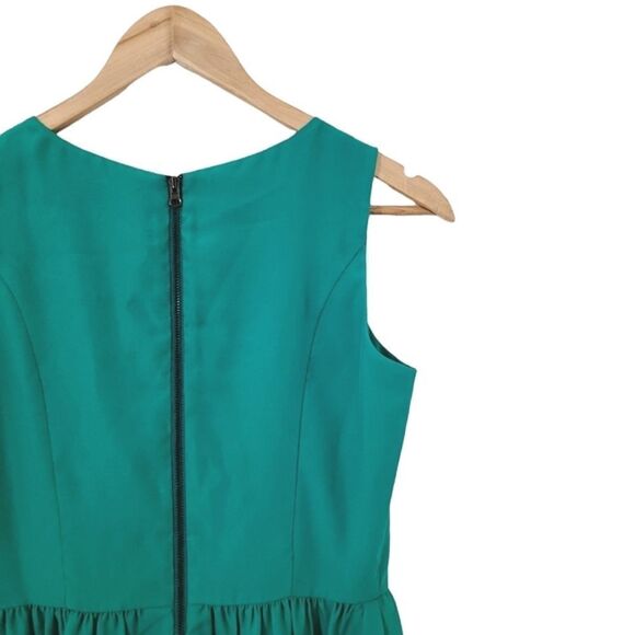 𝅺chic BY JACOB Green Sleeveless Fit-&-Flare Ruffle  Dress Size XS - Picture 10 of 14